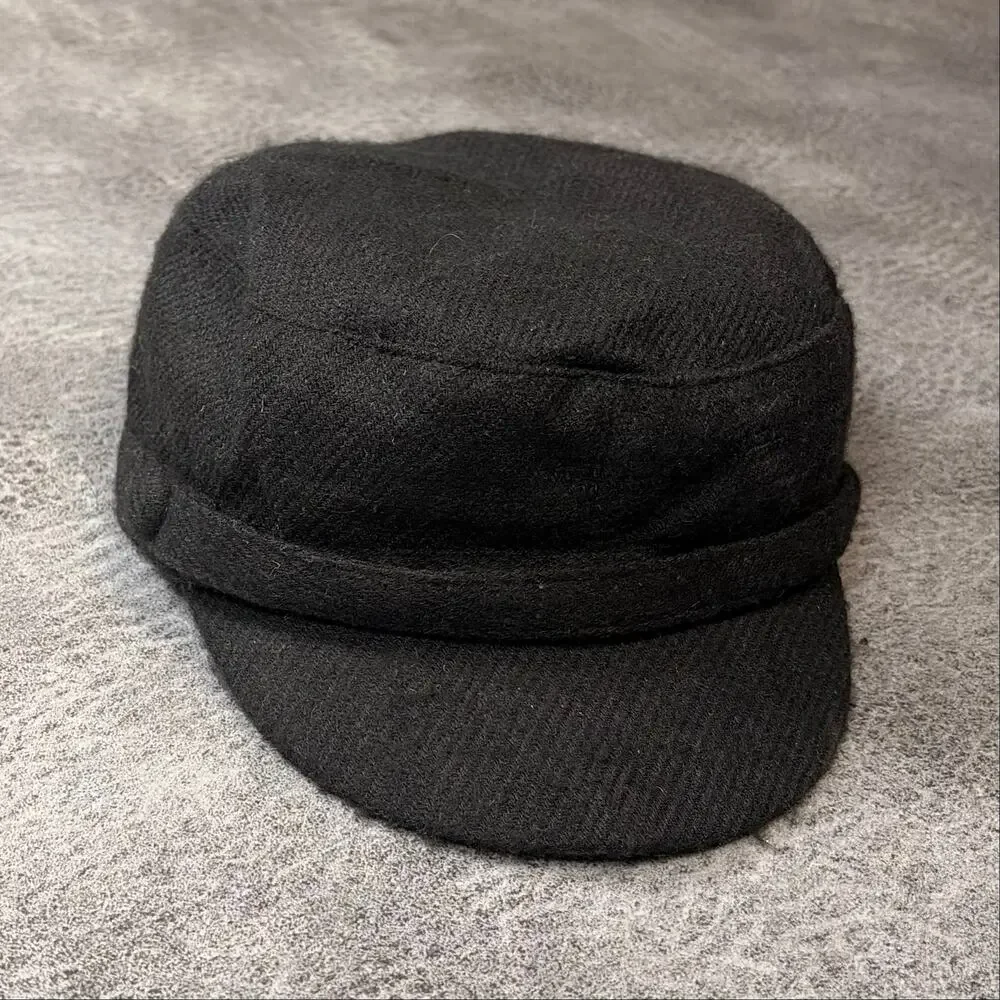 Black Soft Knit Messenger Hat